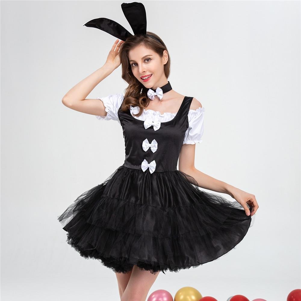 Womens Funny Bunny Costume Halloween Cosplay Role Play Dress  Bunny Dress